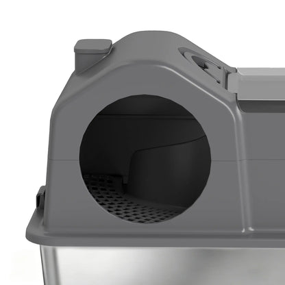 Extra Large Stainless Steel Cat Litter Box, High Sided, Dark Grey Cat Litter Box Enclosures at Gallery Canada
