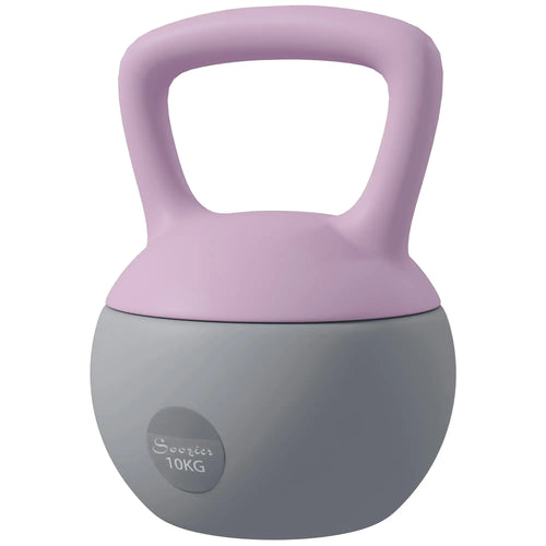 22 Lb Soft Sand Filled Kettlebell With Grip Handle, Purple