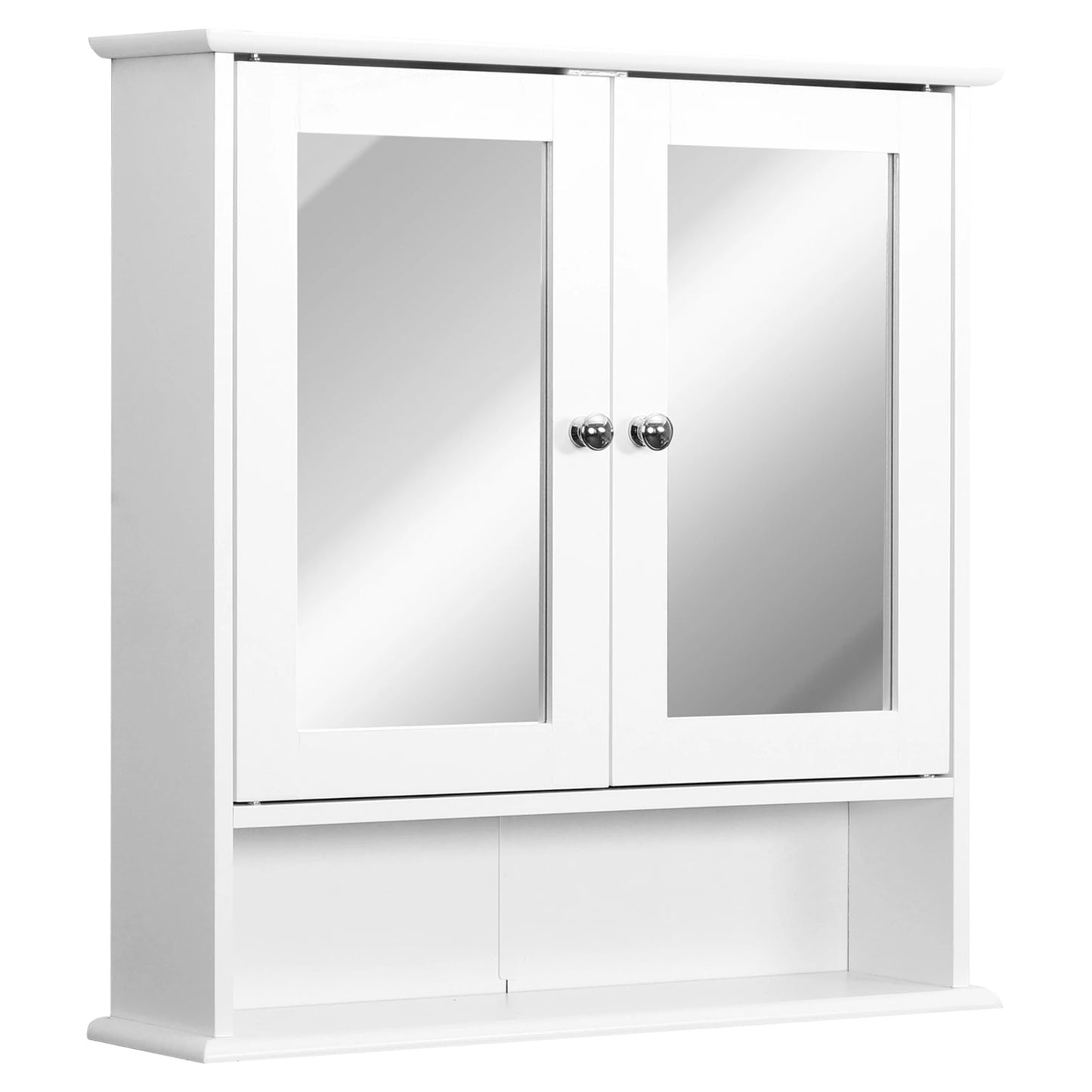 Wall-Mounted Medicine Cabinet, Double Doors, Adjustable Shelf, White Mirror Medicine Cabinets White at Gallery Canada