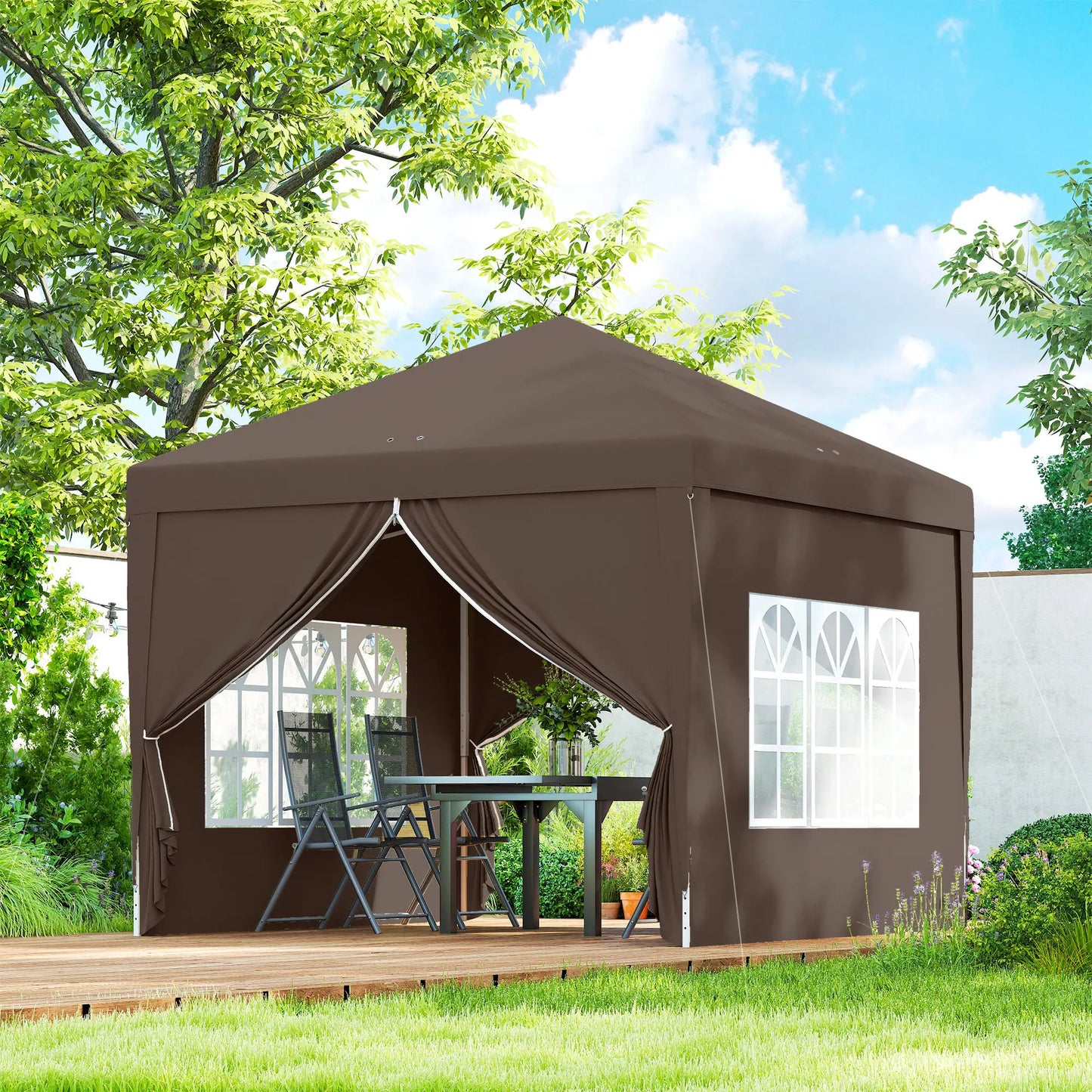 10'x10' Coffee Outdoor Pop Up Party Tent Wedding Gazebo Pop Up Canopies at Gallery Canada