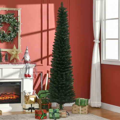 7FT Artificial Christmas Tree, Foldable Black Stand, Green