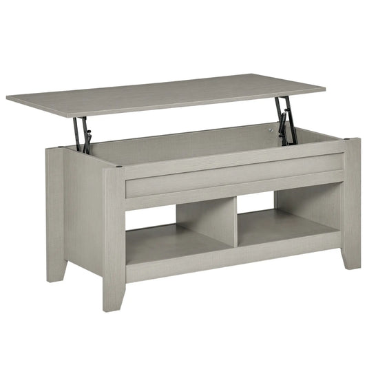 Lift Top Coffee Table with Hidden Storage, Pop-Up Center Table, Light Grey Coffee Tables Light Grey at Gallery Canada