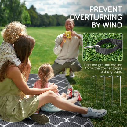 Waterproof Outdoor Rug, 6' x 9', Reversible RV Mat, Grey & White Garden Decor at Gallery Canada