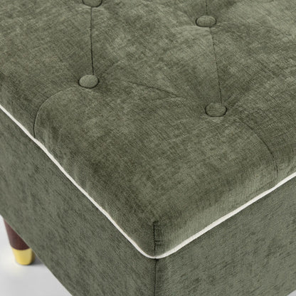 Storage Ottoman Bench, Linen-Look Seat, 264 LBS, Green Storage Ottomans & Benches at Gallery Canada