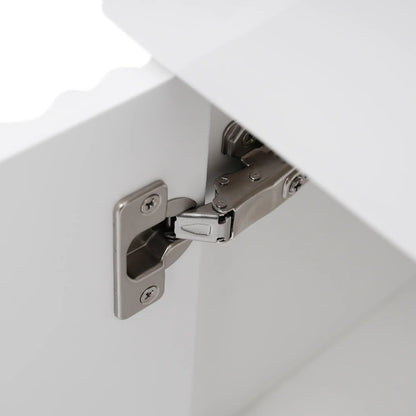 Floating Bathroom Vanity, Ceramic Basin, Right Storage, Rose Gold Handle, 21.5" L x 12" W x 26.5" H, White Sink Cabinets at Gallery Canada