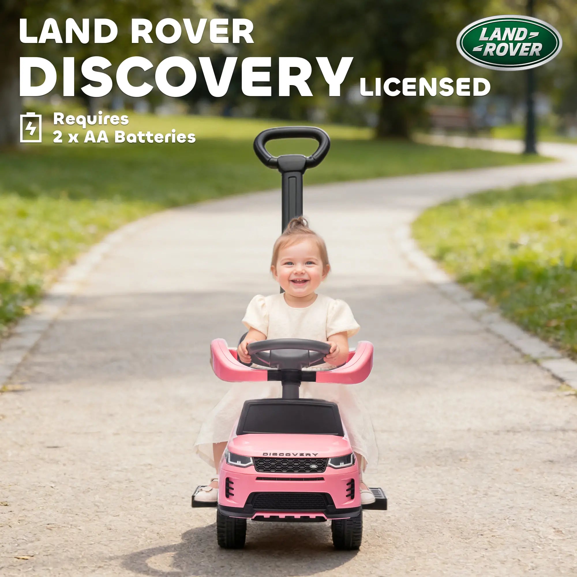 Land Rover Discovery 2-in-1 Ride On Push Car with Storage, Pink Push Cars for Toddlers at Gallery Canada