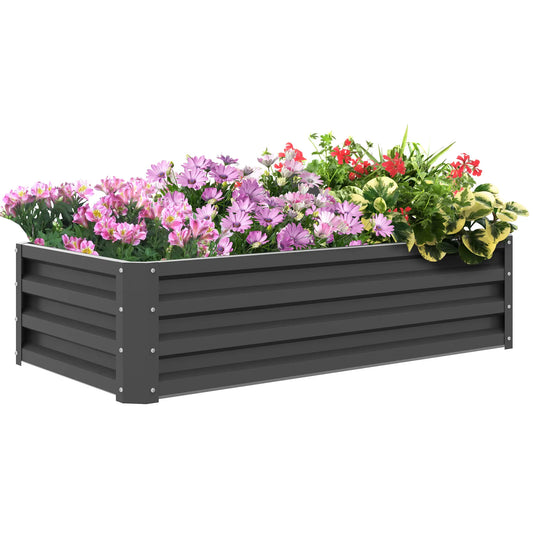Galvanized Raised Garden Bed, Outdoor Planter Box, 4' x 2' x 1', Light Grey Galvanized Planter Boxes Light Grey at Gallery Canada