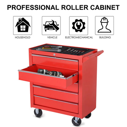 5 Drawer Roller Tool Chest, Mobile Lockable Toolbox, Red Tool Organizers at Gallery Canada