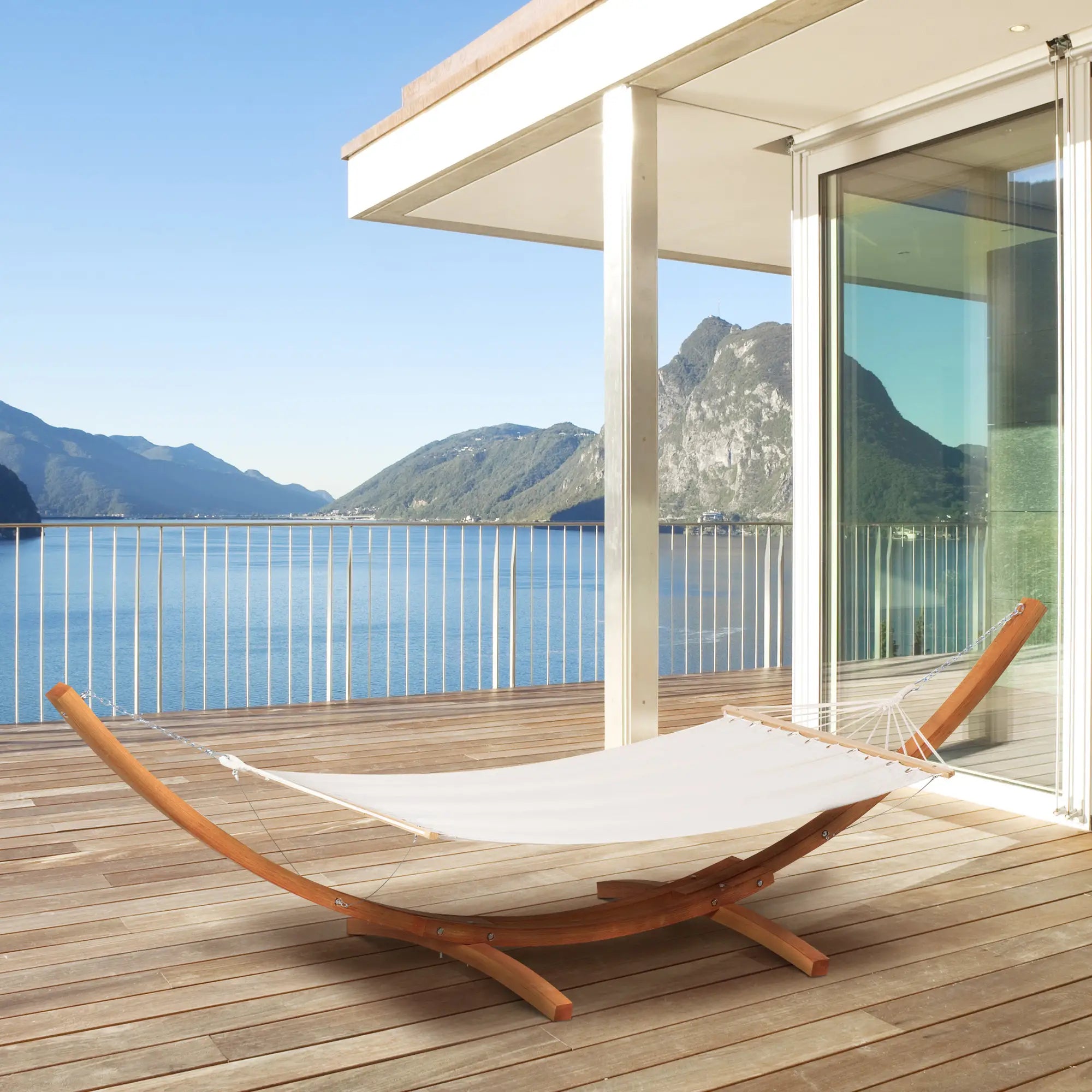 13' Patio Hammock With Stand, Outdoor Wooden Bed, Camping, White Hammocks with Stand at Gallery Canada