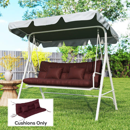 4-Piece Patio Chair Cushion Set, With Ties, Wine Red