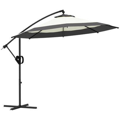 10 FT Cantilever Umbrella, Round Hanging Offset with Crank, Tilt, Grey Cantilever Umbrellas at Gallery Canada