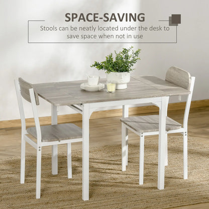 Foldable Dining Table Set for 2, Drop-Leaf Kitchen Table with 2 Chairs Bar Sets at Gallery Canada