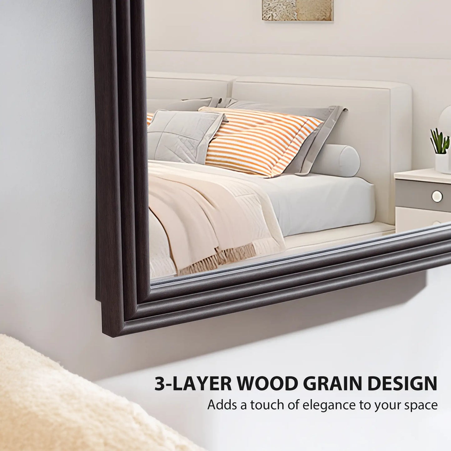 64" x 21" Full Length Mirror, Arched, Brown Wood Grain, Brown Full Length Mirrors at Gallery Canada