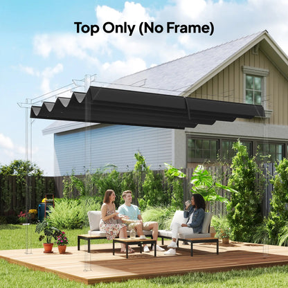 Retractable Pergola Canopy, 10' x 7' Sun Shade, UV30+, Dark Grey Gazebo Canopy Replacement at Gallery Canada