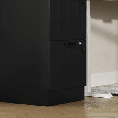 3 Drawer Filing Cabinet with Lock, Adjustable Hanging Bars, Black Office Cabinets & Cupboards at Gallery Canada