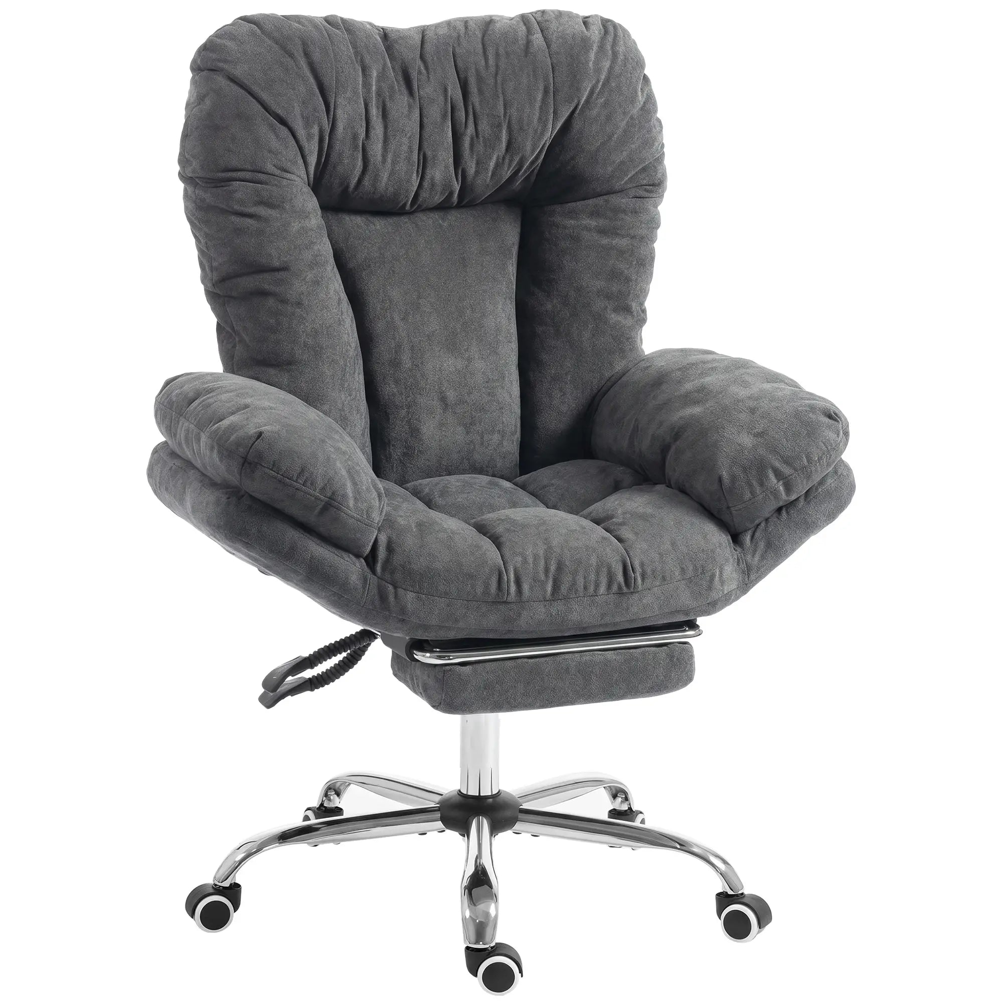 Criss Cross Chair With Wheels, Waterfall Armrests, Dark Grey, Dark Grey Task Chairs at Gallery Canada