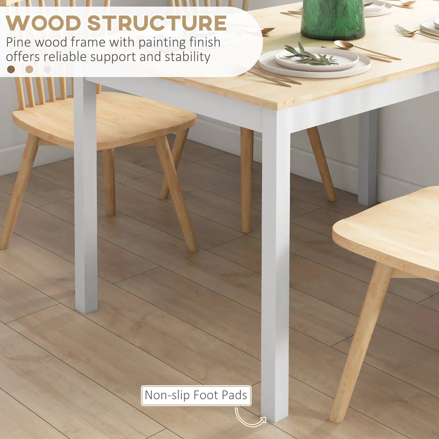 47" x 30" Dining Table, Farmhouse Pine Wood Frame, Natural Bar Tables & Dining Tables at Gallery Canada
