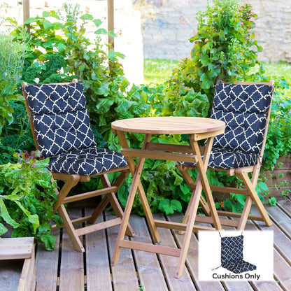 Outdoor Chair Cushion, Tufted Pillow with String Ties, 44" x 42" x 4", Blue Patio Chair Cushions at Gallery Canada