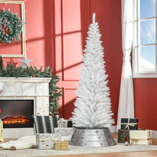 6 FT Christmas Tree, Classic Holiday Indoor Decoration, White White Christmas Trees White at Gallery Canada
