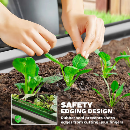 7' x 3' x 1' Galvanized Raised Garden Bed, Dark Grey Metal Planter Box, Dark Grey Galvanized Planter Boxes at Gallery Canada