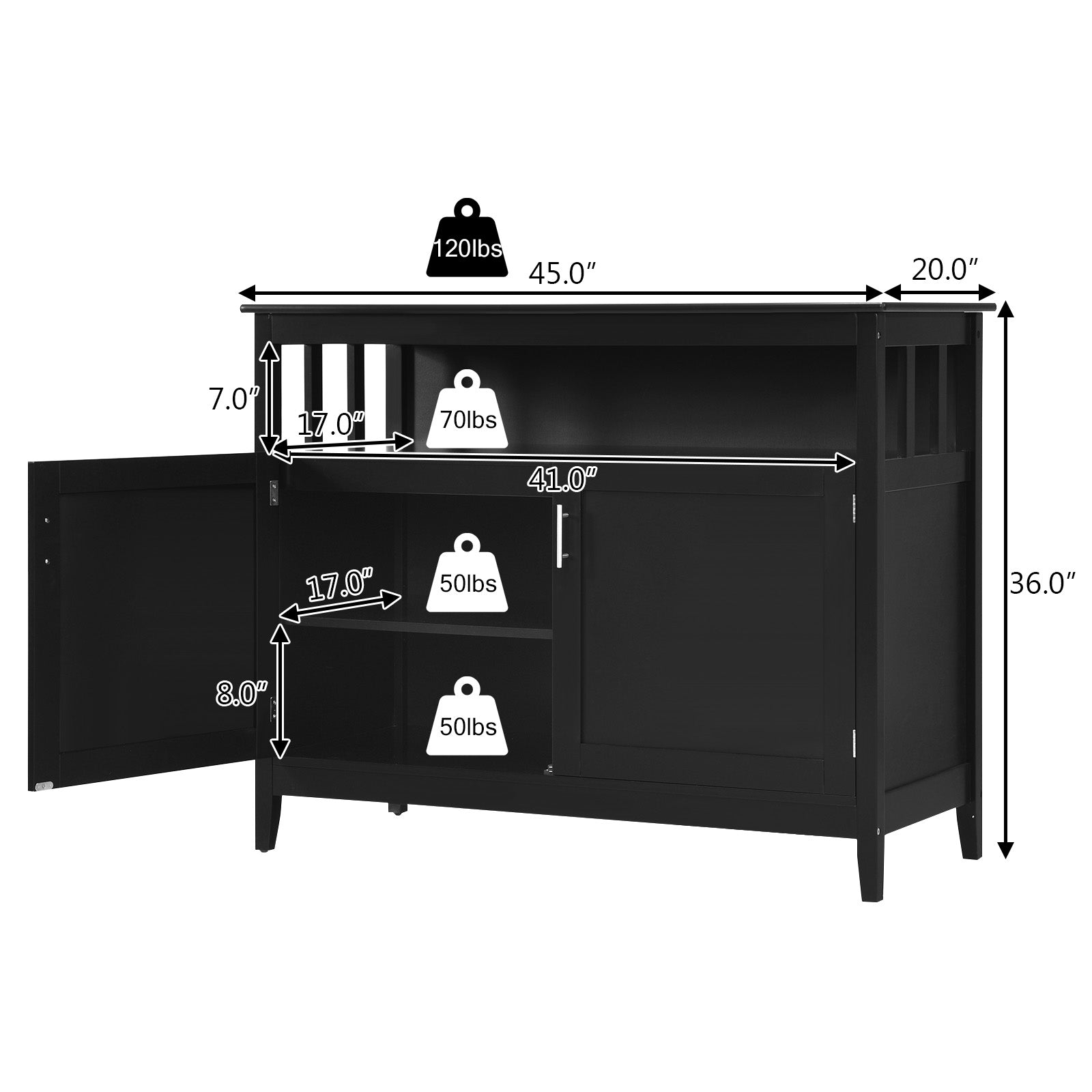 Modern Wooden Kitchen Lockers, Large Storage Space, Black Sideboards Cabinets & Buffets at Gallery Canada