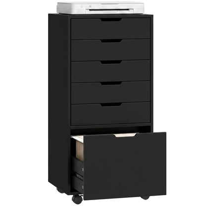Mobile File Cabinet On Wheels, 5 Drawer Printer Stand, Black Office Cabinets & Cupboards at Gallery Canada