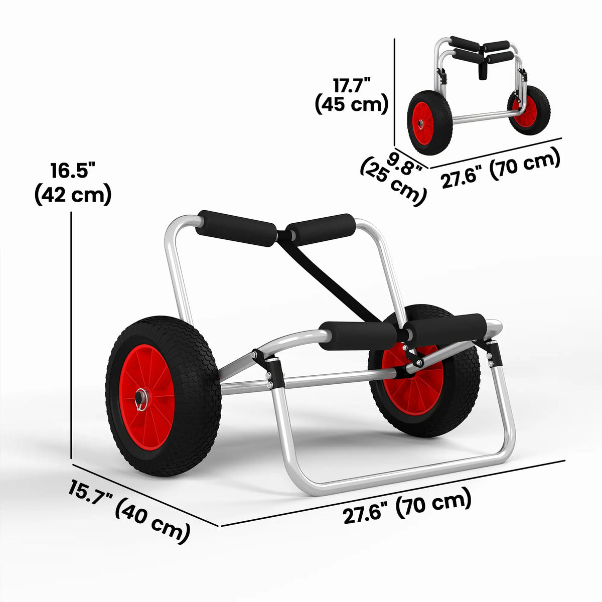 Foldable Kayak Cart, 198LBS Canoe Trolley, 10" No-Flat Wheels, Kayak Carts at Gallery Canada