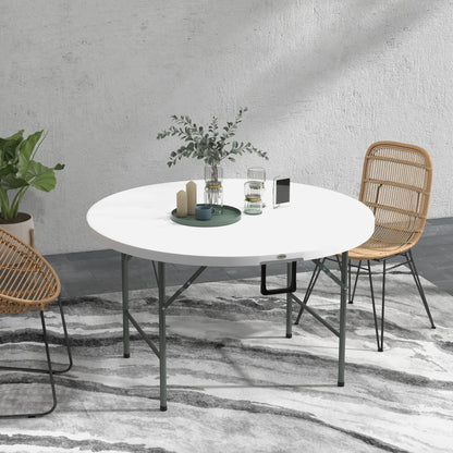 48" Folding Patio Table, Outdoor HDPE Picnic Table, White Patio Side Tables at Gallery Canada
