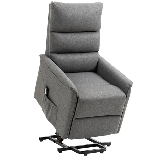 Lift Chair Recliner With Remote Control, Dark Grey Electric Power Lift Chairs Dark Grey at Gallery Canada
