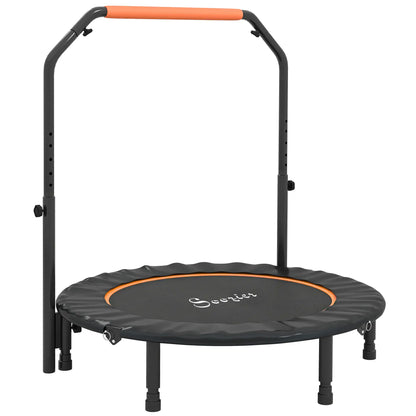 45" Foldable Mini Fitness Trampoline, Adjustable Foam Handle, Orange Trampolines Orange at Gallery Canada