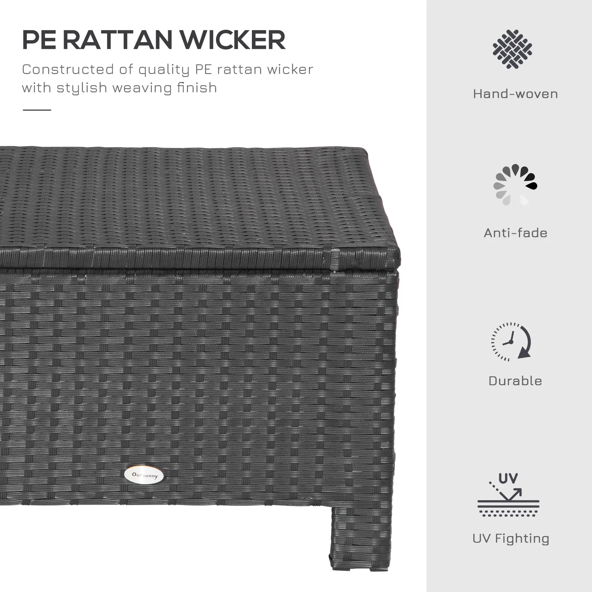 Patio Rattan Ottoman, Outdoor Wicker Footrest with Cushion, White Patio Furniture Sets at Gallery Canada