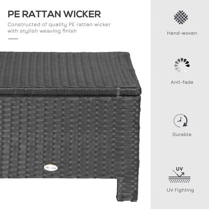Patio Rattan Ottoman, Outdoor Wicker Footrest with Cushion, White Patio Furniture Sets at Gallery Canada