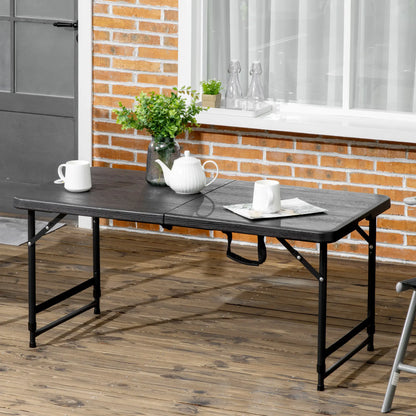 Foldable Patio Dining Table for 4, Height Adjustable, Dark Grey Patio Dinning Tables at Gallery Canada