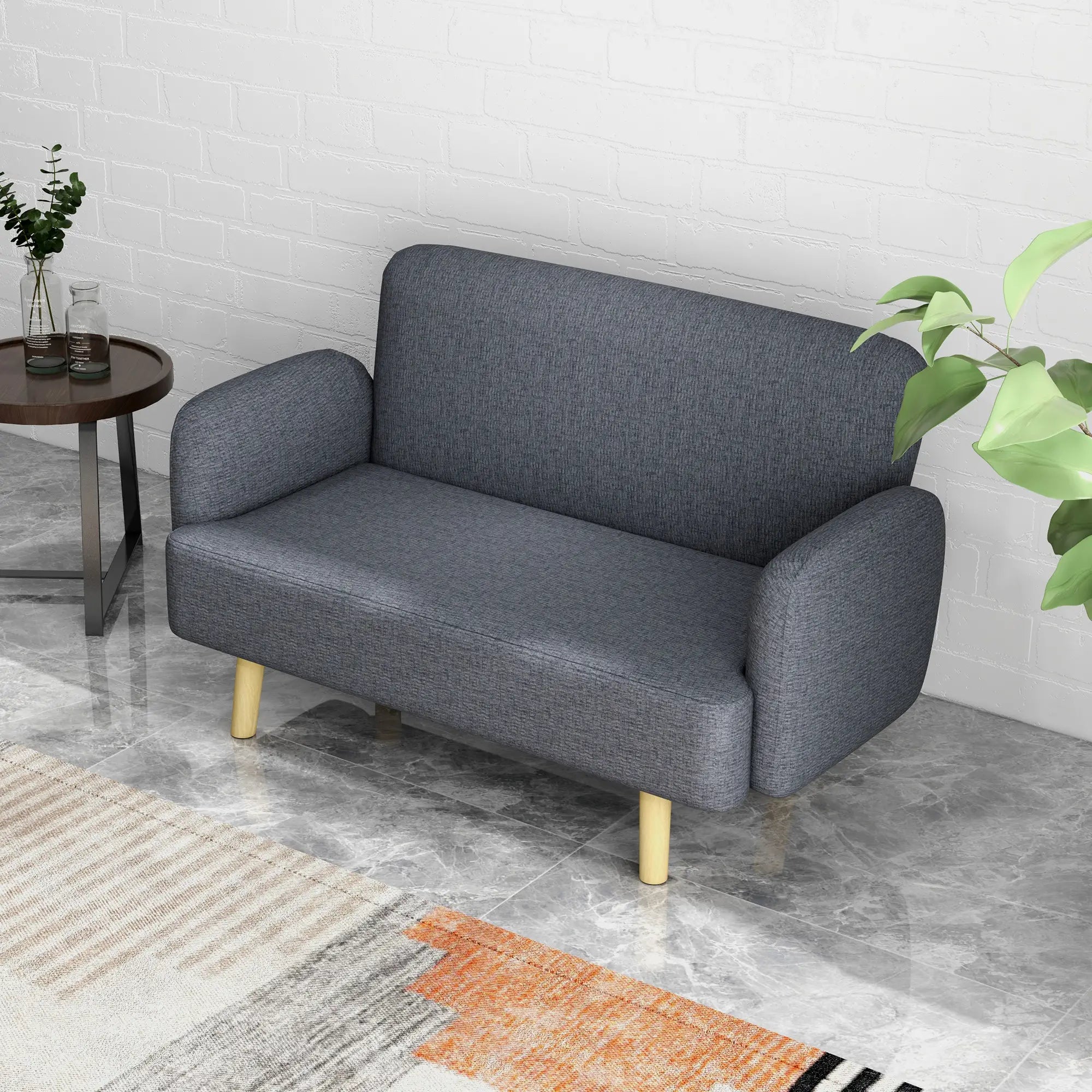 Velvet Fabric 2 Seater Sofa, Small Loveseat 8.3