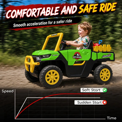 12V Kids Ride On Electric Tractor, Remote Control, Dual Motors, Green Electric Toy Cars at Gallery Canada
