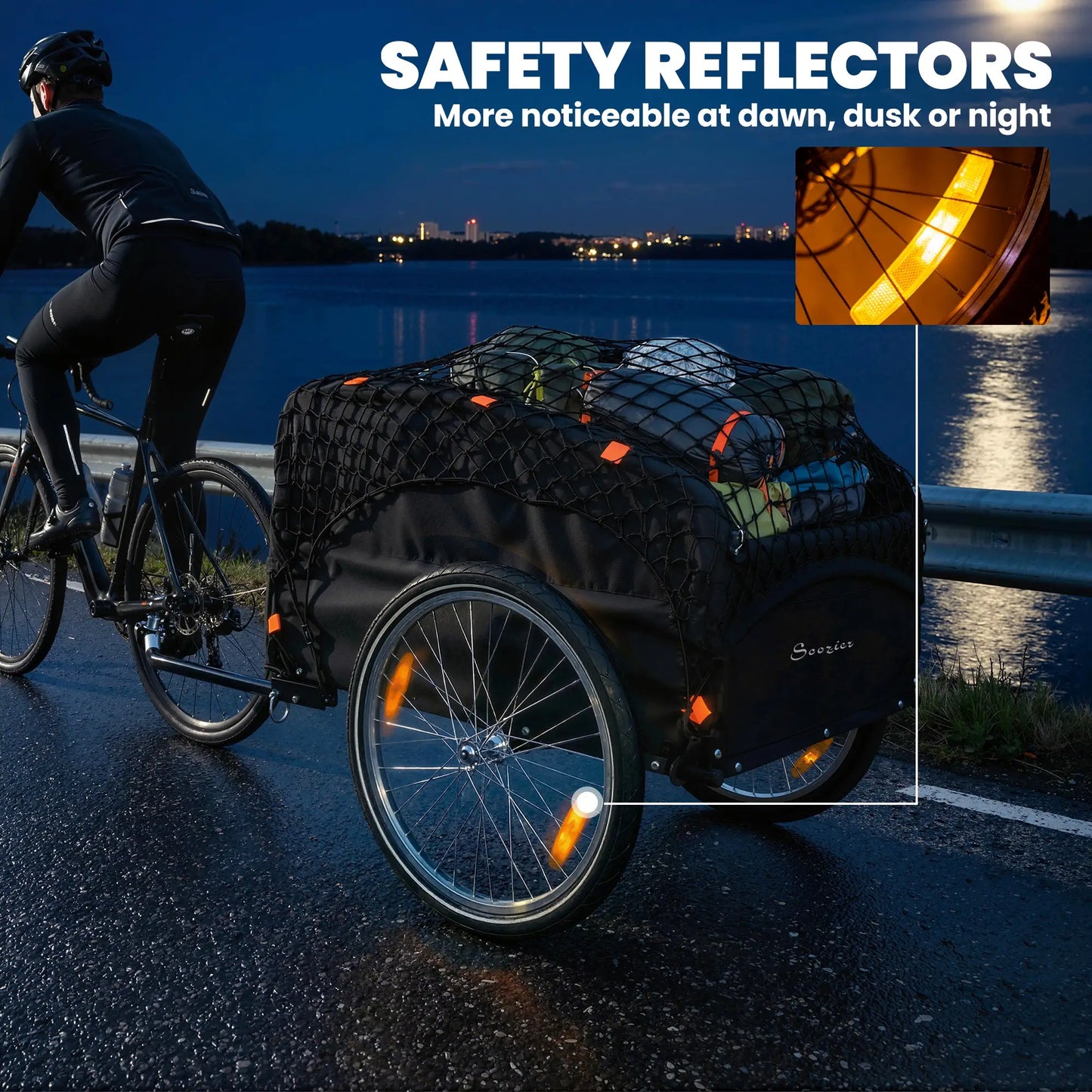 Bike Cargo Trailer, 45 Gal, 20" Wheels, Cargo Net, Reflectors Bike Cargo Trailers at Gallery Canada