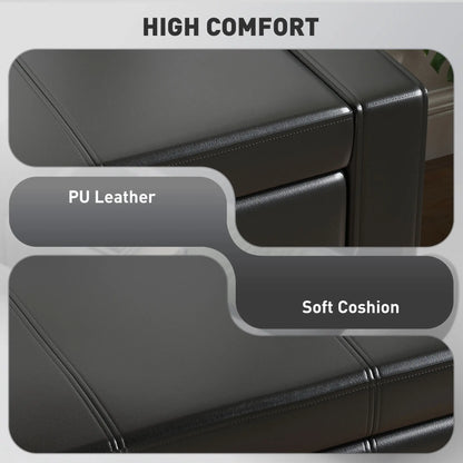 42" Faux Leather Storage Ottoman Bench, Black Storage Ottomans & Benches at Gallery Canada