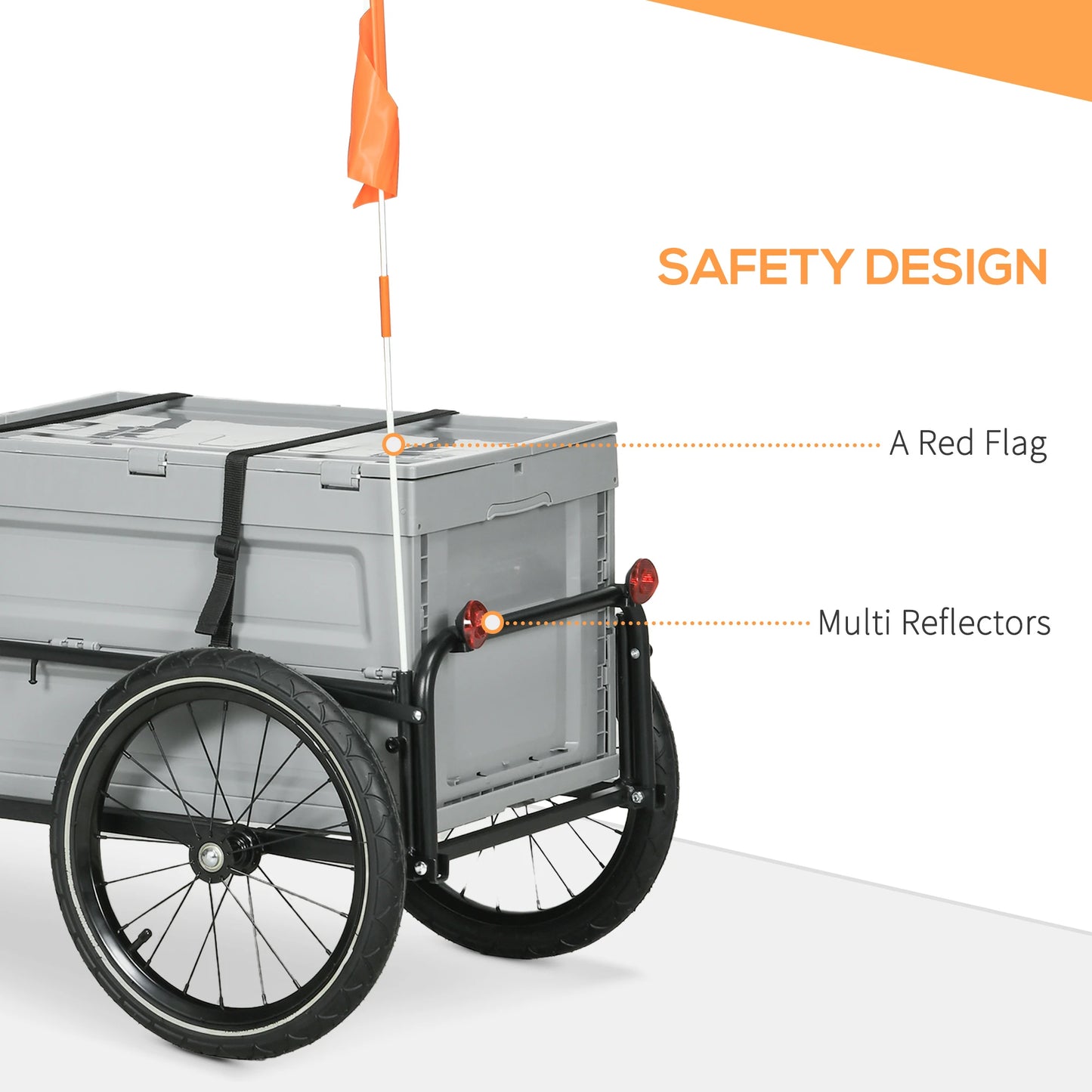 Steel Bike Trailer, Foldable Storage Box, Safe Reflectors, Max Load 88LBS Bike Cargo Trailers at Gallery Canada