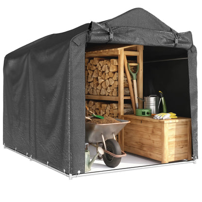 Outdoor Storage Shed, UV Resistant Bike Tent, Roll-up Zipper Door, Dark Grey Sheds at Gallery Canada