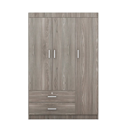 Modern Wardrobe, 2 Drawers, MDF, Hanging Rail, 41.5" L x 18.5" W x 68" H, Grey Clothing Storage Grey at Gallery Canada