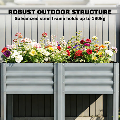 Raised Garden Bed With Legs Storage Shelf 31.5" Silver Grey, Silver Grey Elevated Garden Beds at Gallery Canada