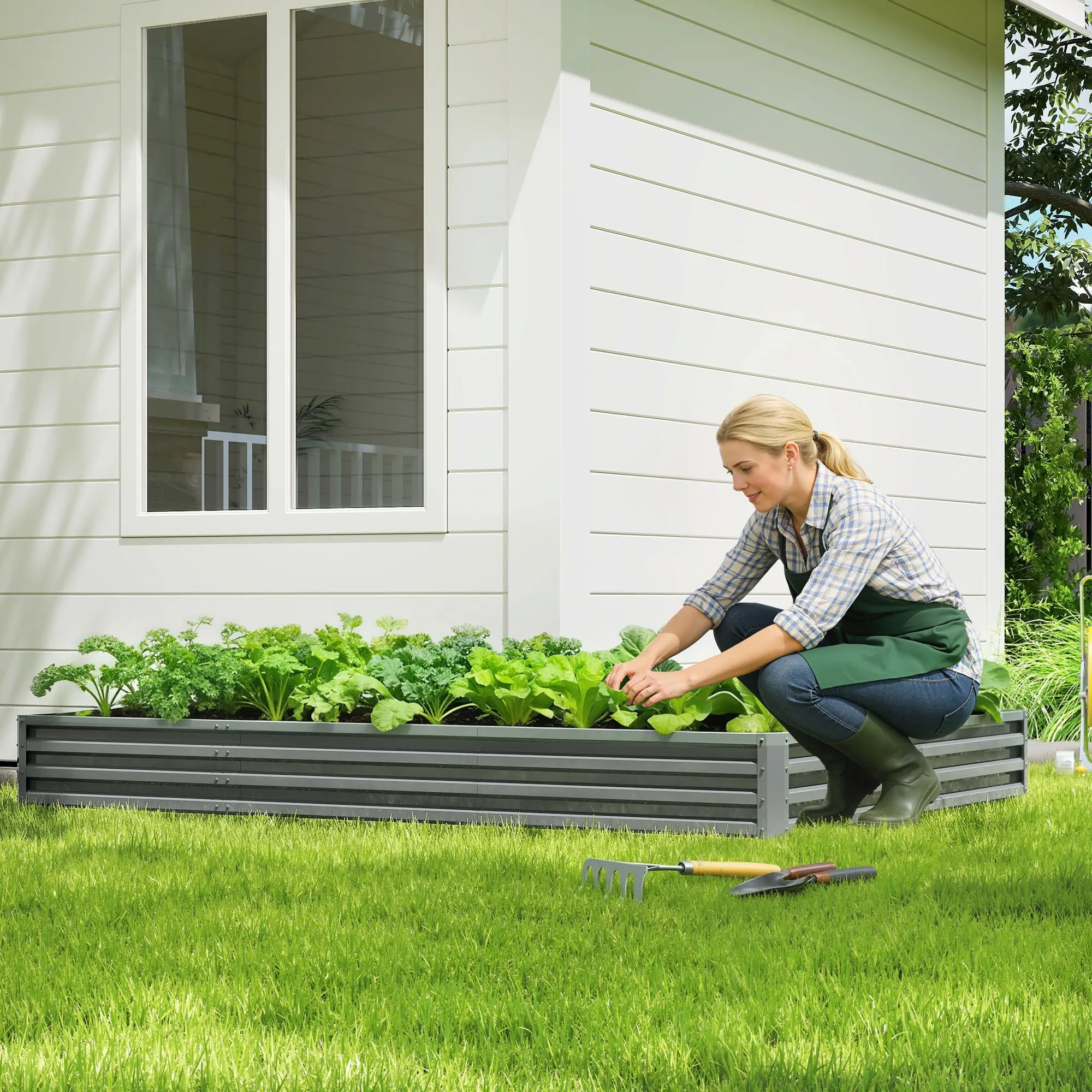 L-Shaped Raised Garden Bed, 82