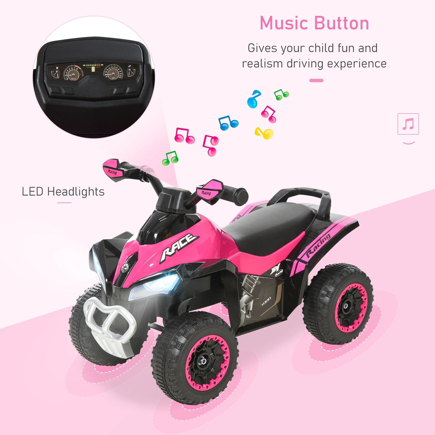 4 Wheels Ride on Toy for Kids, Foot To Floor Slider, 18-36 Months, Pink Push Cars for Toddlers at Gallery Canada
