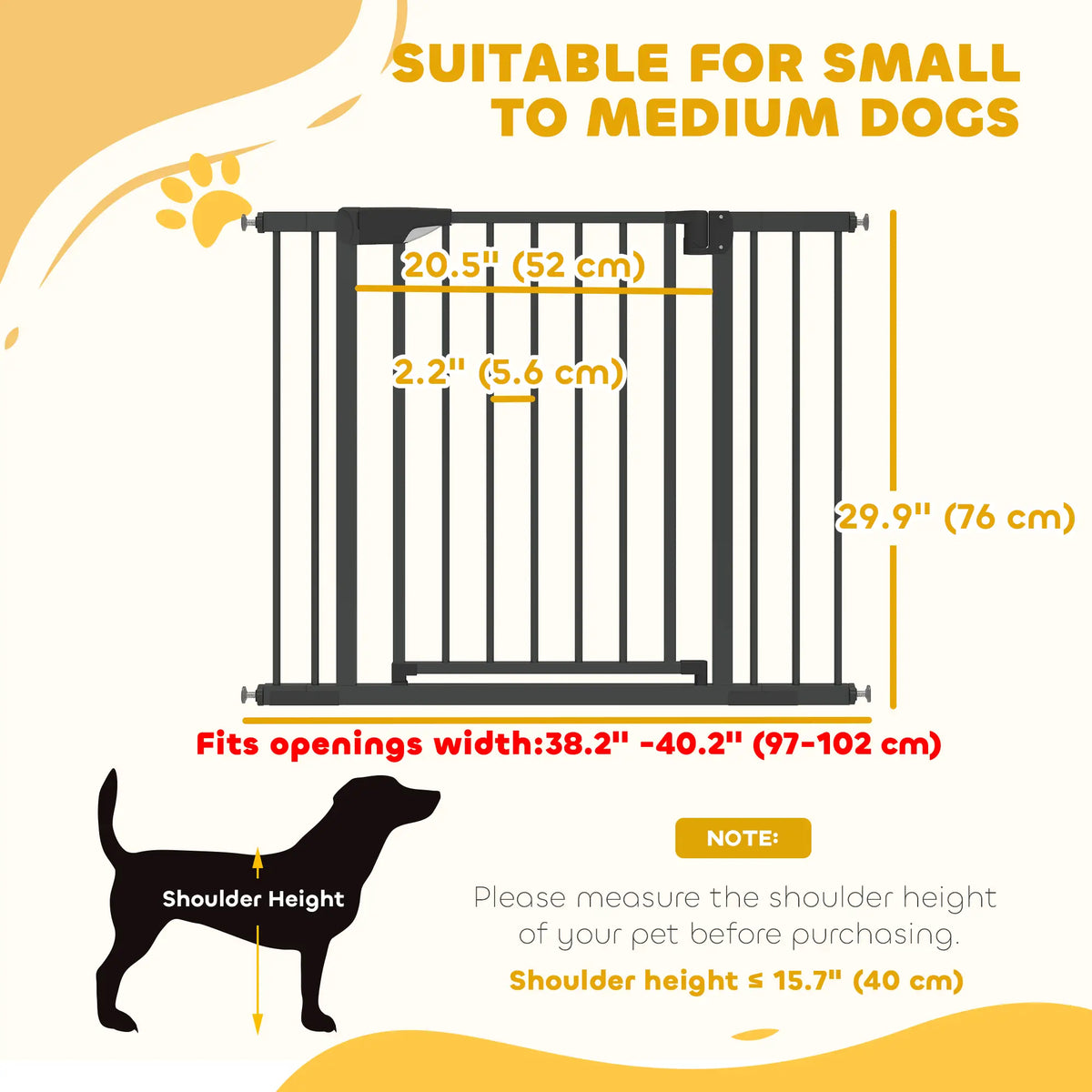 Baby Gate, Pet Safety Gate, 30"-41" Wide, Auto-Close, Black Pet Gates at Gallery Canada