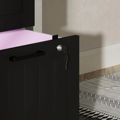 3 Drawer Filing Cabinet with Lock, Adjustable Hanging Bars, Black Office Cabinets & Cupboards at Gallery Canada