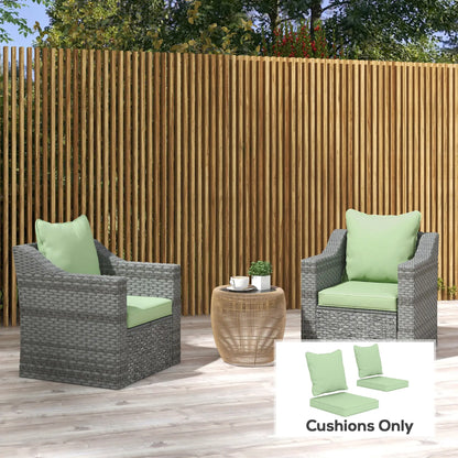 Seat Cushion Back Pillows, Set of 2, Indoor Outdoor, Green Patio Chair Cushions at Gallery Canada
