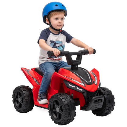 6V Kids ATV Quad, Button Control, 45Mins Runtime, Red Electric Toy Cars at Gallery Canada