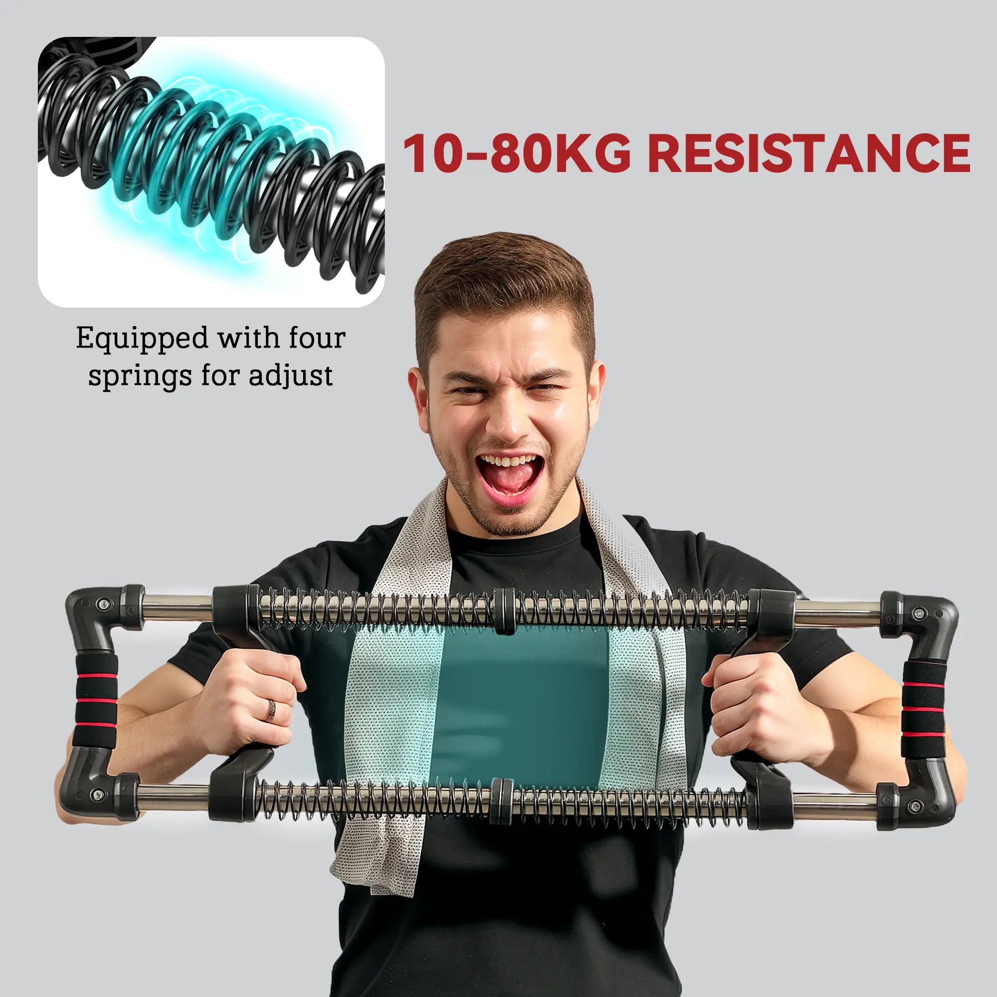 Chest Expander, Spring Exerciser 22-110 lbs, Home Gym, Office, Travel More-Strength Training Equipment at Gallery Canada
