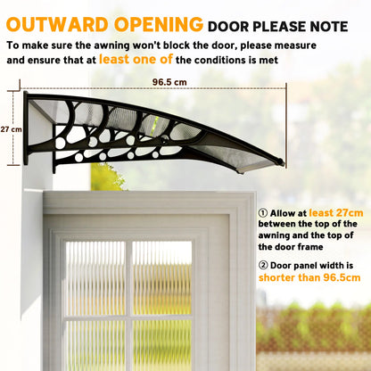 40.6" x 38" Polycarbonate Awning Door Canopy, UV Protection, Clear Door Awnings at Gallery Canada