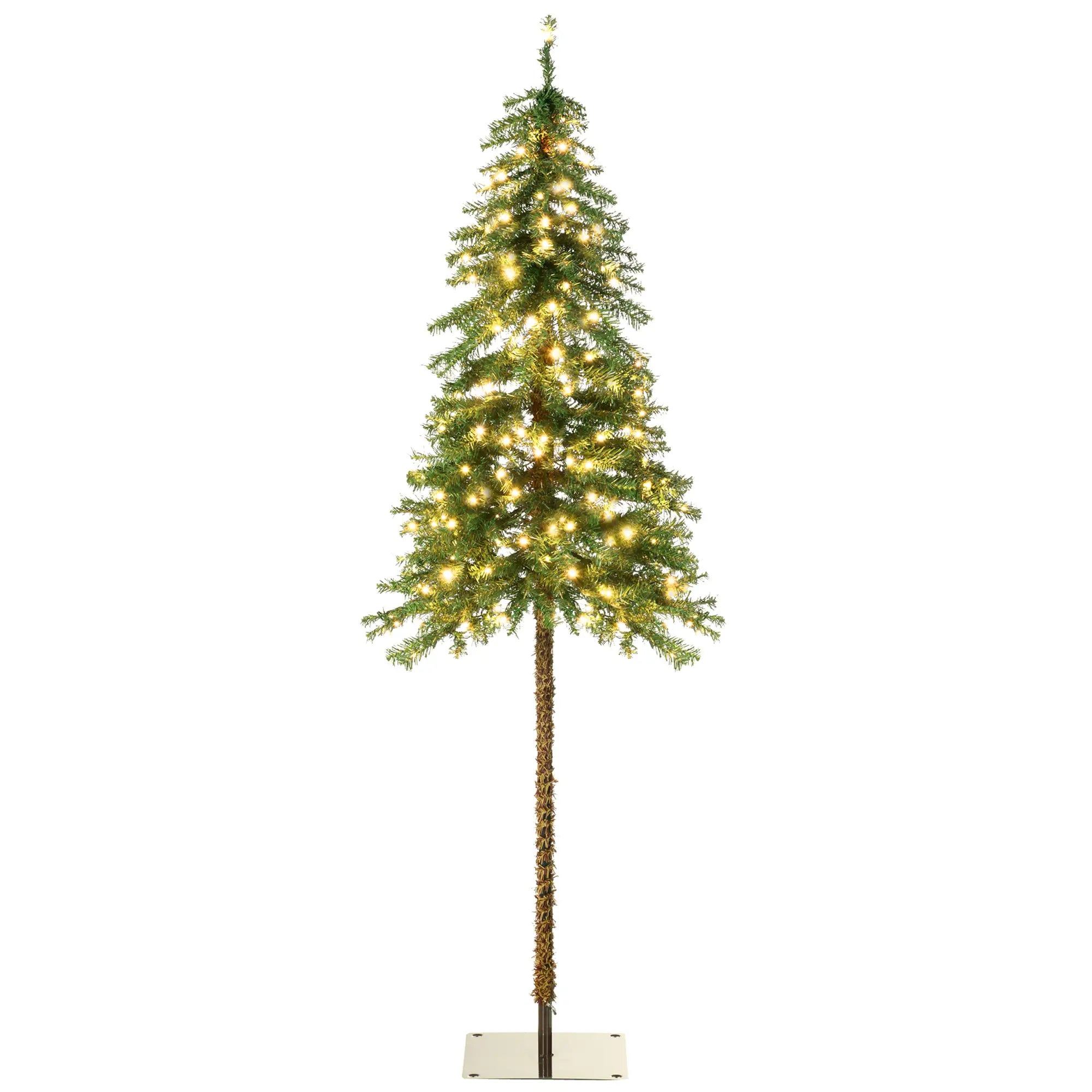 6' Artificial Christmas Tree, Pencil Shape, Steel Base, Warm White or Colorful LED Pencil Christmas Trees at Gallery Canada